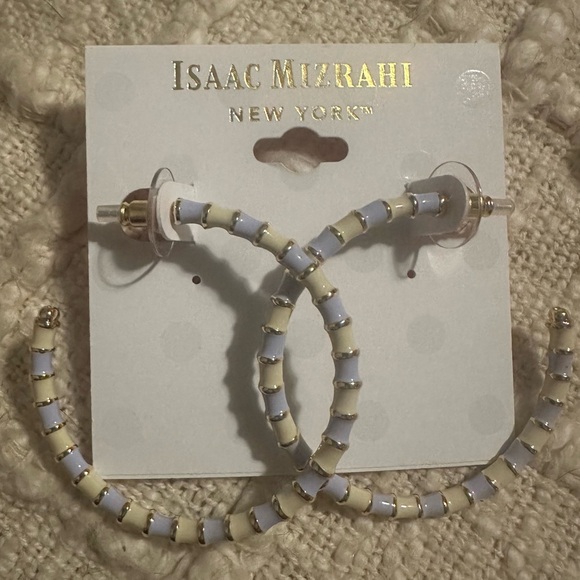 Isaac Mizrahi Enamel Post Hoop Earrings - Picture 2 of 2